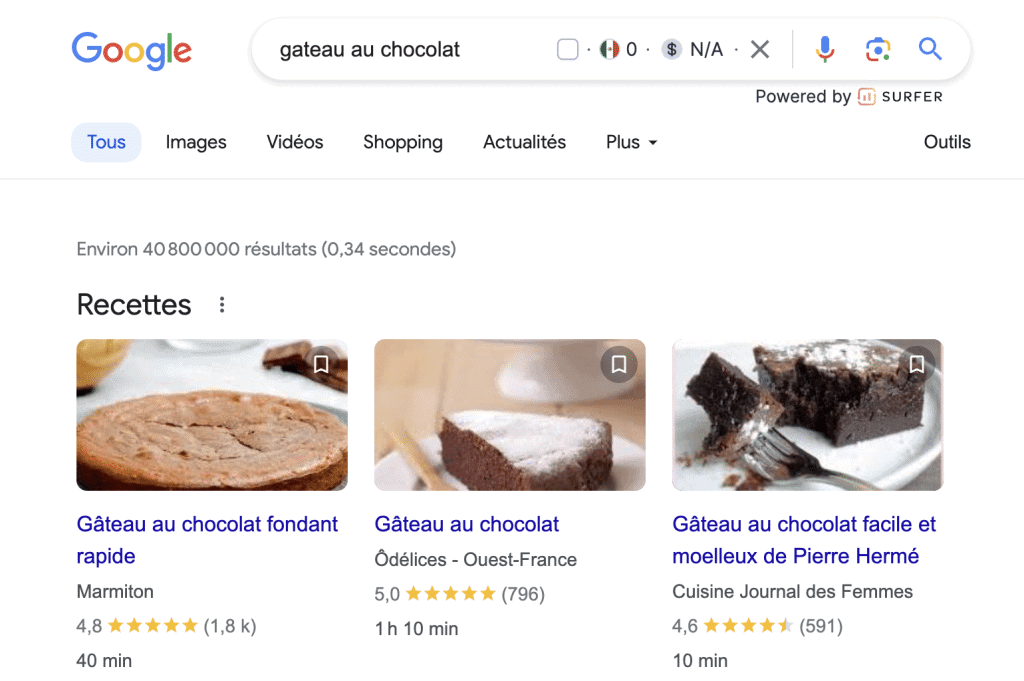 Schema markup recette