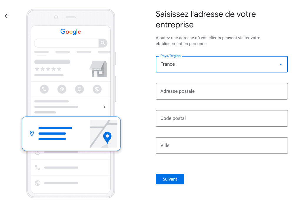 dirección google business profile