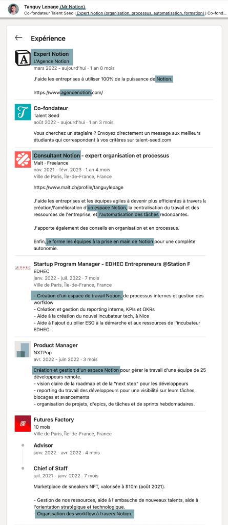 Optimisation SEO profil linkedin