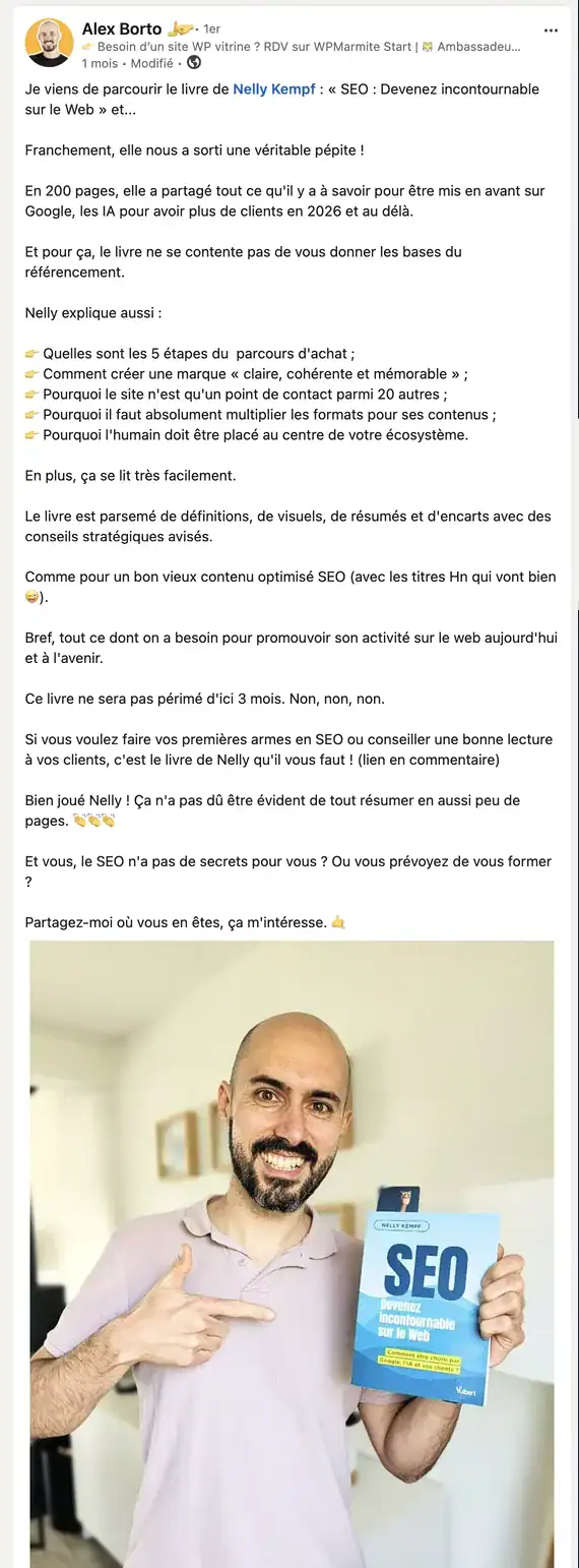 Avis LinkedIn d'Alex Borto : franchement, une véritable pépite