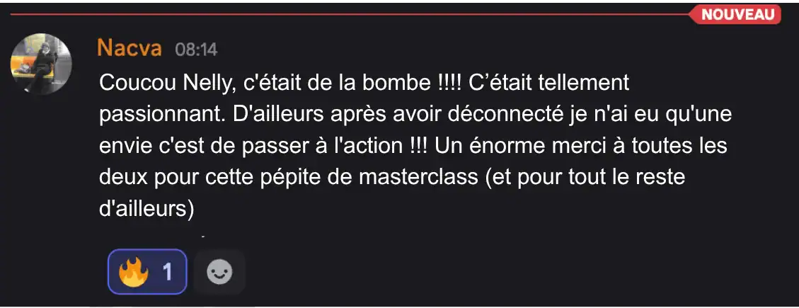 Avis d'une élève Next Gen (Nacva)